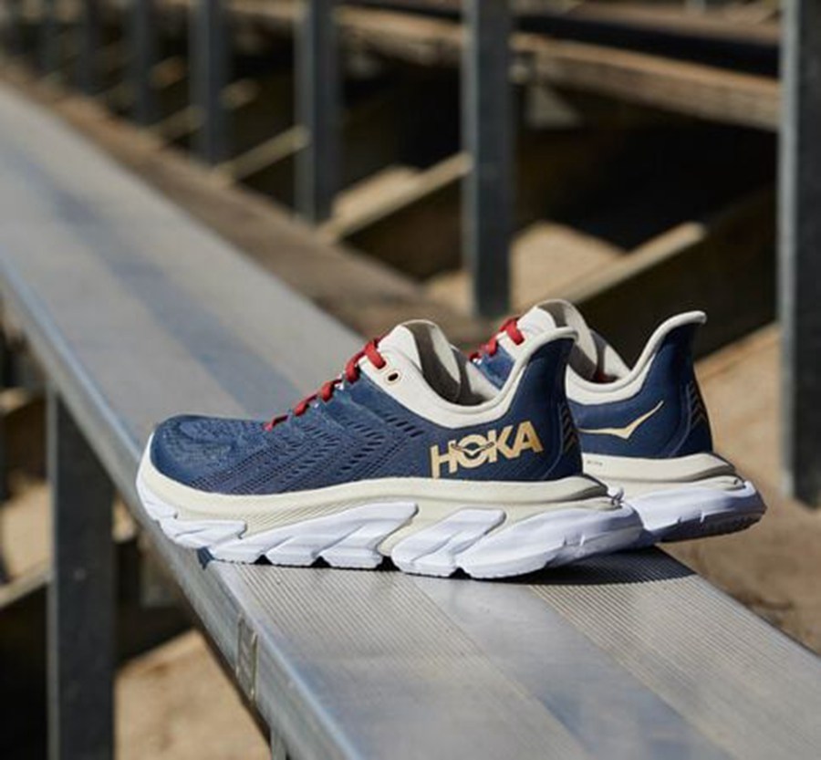 Hoka One One Løbesko Dame - Clifton Edge - Blå/Hvide - 826905RNW